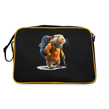 Maulwurfsratte beginnt ihr Outdoor Abenteuer - Retro Tasche - Schwarz/Gold - Hinten