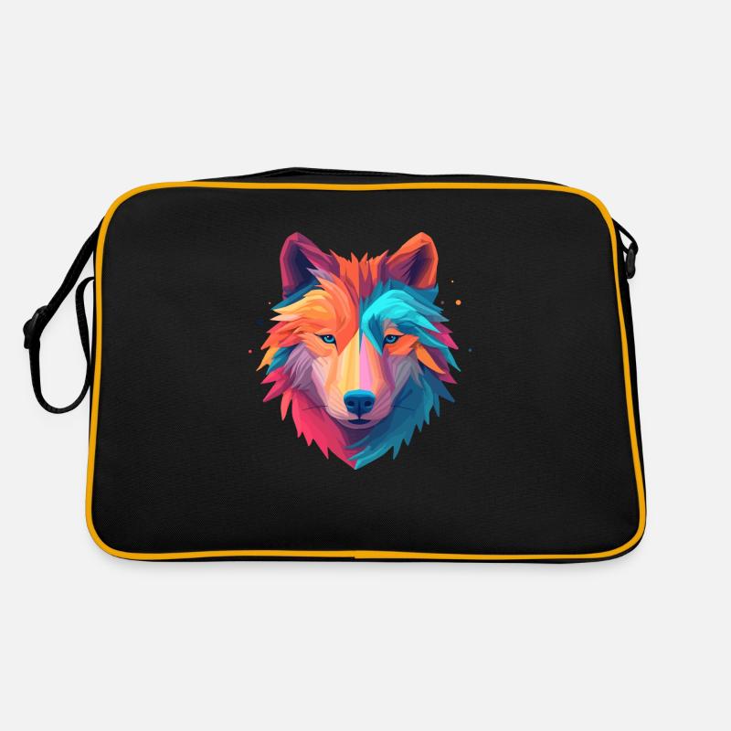 Wolf dans un design minimal coloré heureux Sac Retro