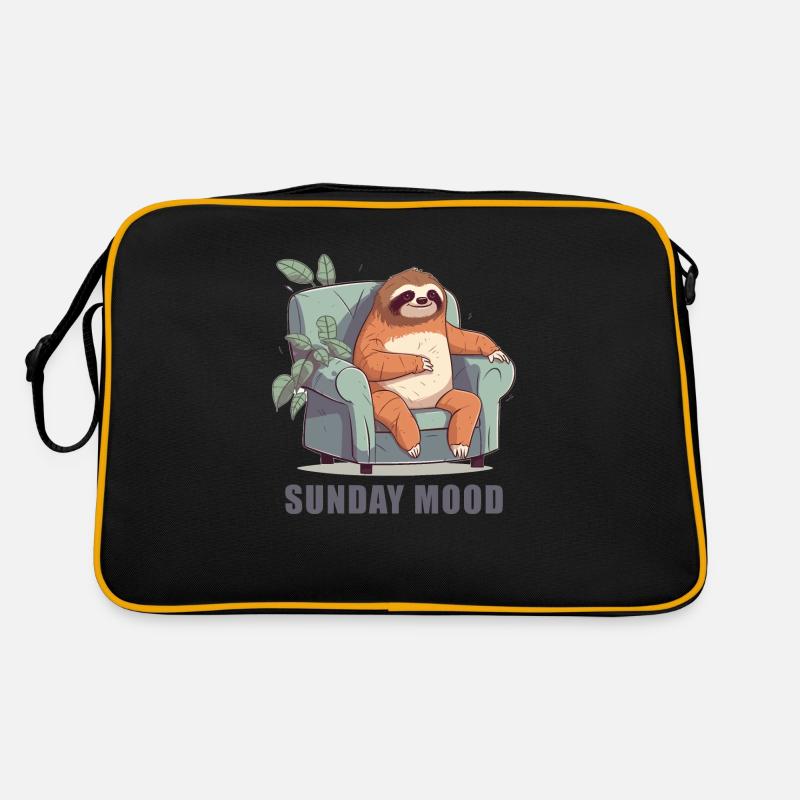 Sonntags Stimmung - Retro Tasche - Schwarz/Gold