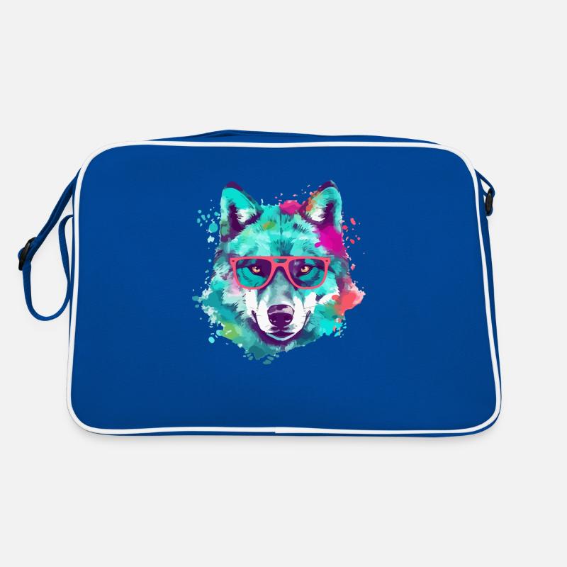 The wolf with rose-colored glasses Retro Bag