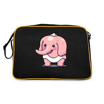 Bili the baby mammoth - Retro Bag - black/gold - Back