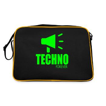 Techno forever - Retro Bag - black/gold - Back