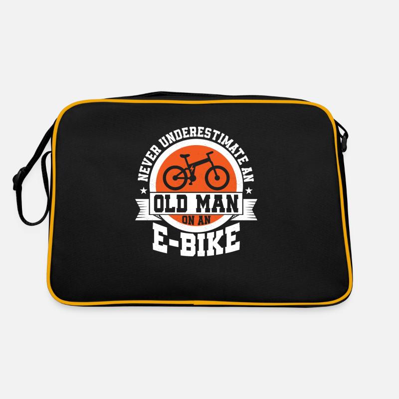 Never Underestimate An Old Man On An E-Bike Electr Retro Tasche