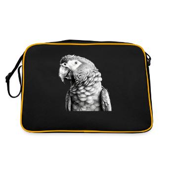 Parrot in pencil - Retro Bag - black/gold - Back