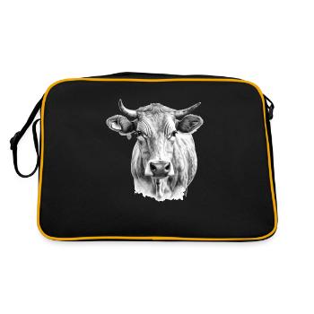 The cow in the pencil - Retro Bag - black/gold - Back