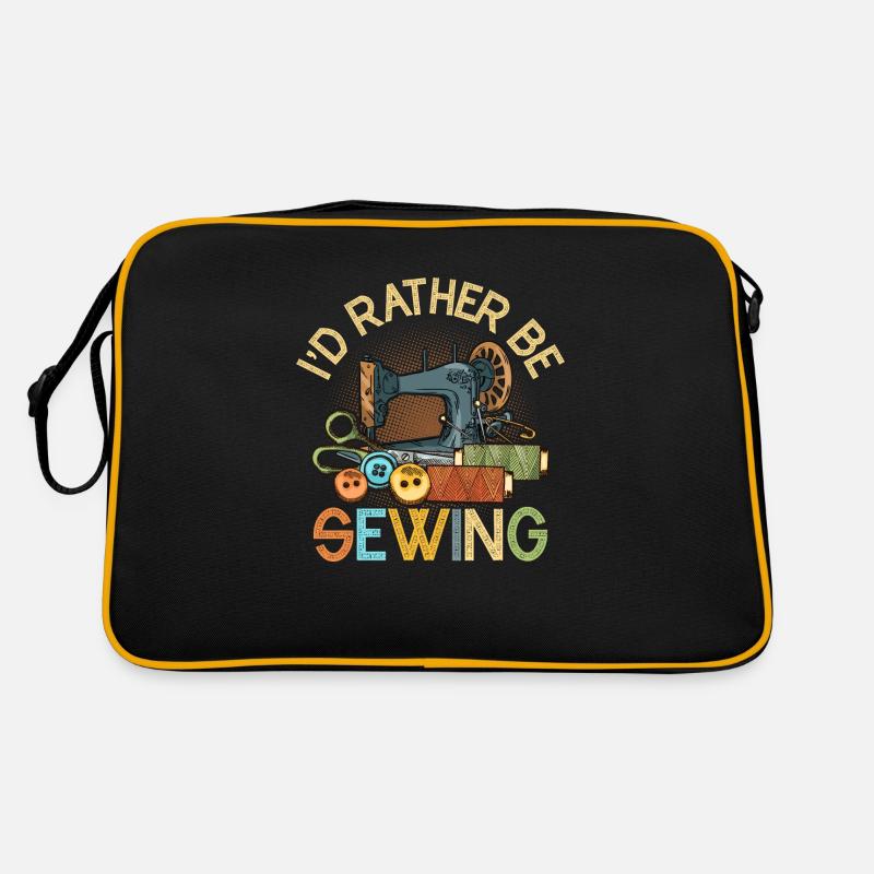 I'd Rather Be Sewing Crafting Sewing Machine Retro Bag