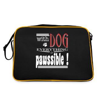 With dog everthing is pawssible - Retro Bag - black/gold - Back