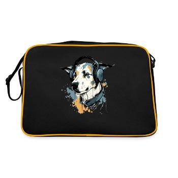 Jay the audiophile dog - Retro Bag - black/gold - Back