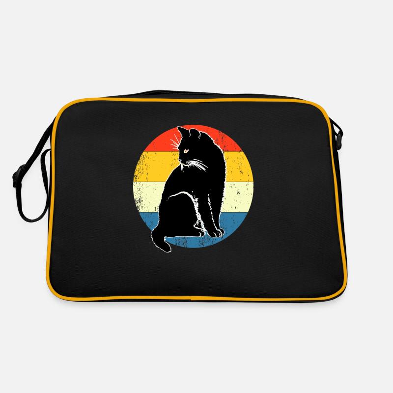 Retro Vintage Cute Cat Sunset Design Retro Bag