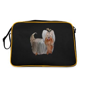 Yorkshire Terrier - Retro Tasche - Schwarz/Gold - Hinten