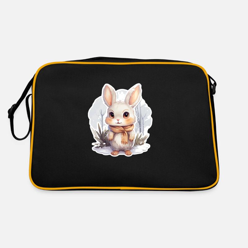 Lapin dans la neige avec écharpe Sac Retro