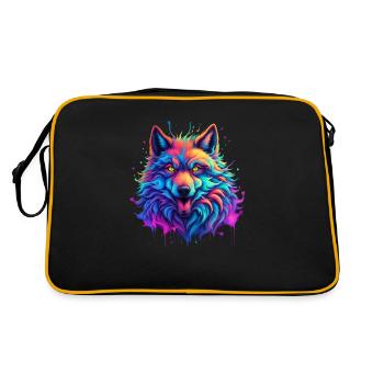 Loup Pop Art - Sac Retro - noir/or - Dos