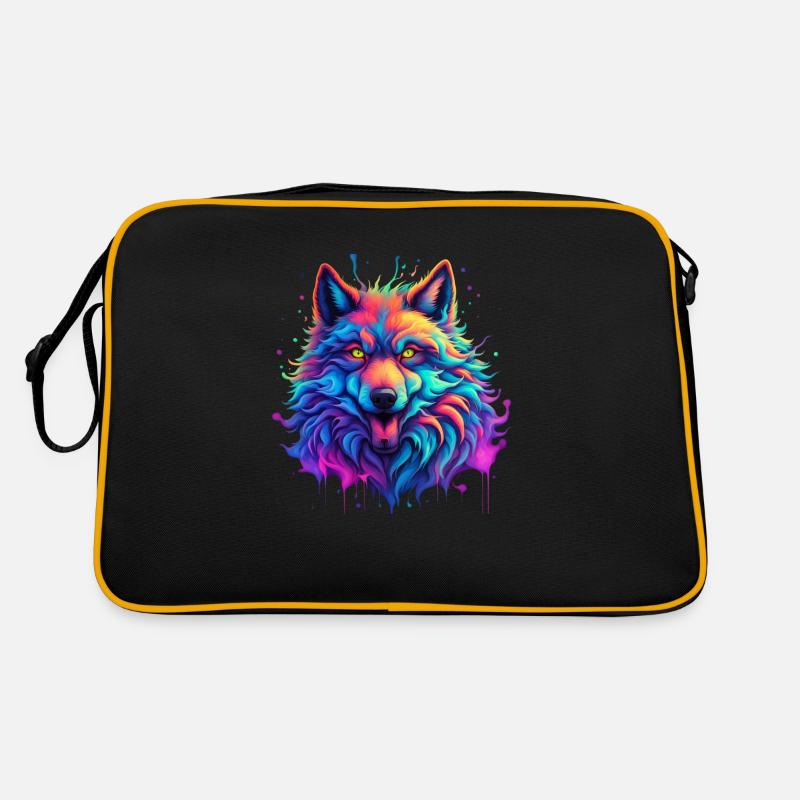 Pop Art Wolf - Retro Bag - black/gold