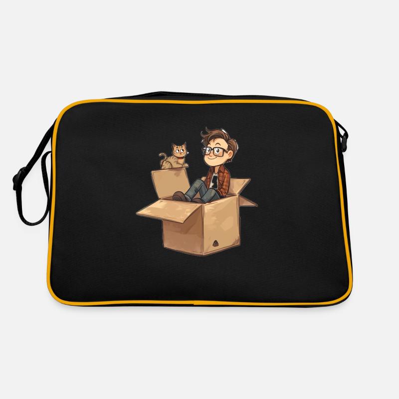 Funny Quantum Physics Meme - Retro Bag - black/gold