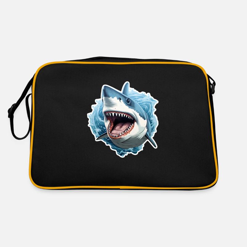 Shark in the ocean Retro Bag