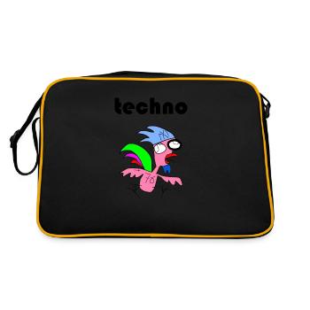 techno hahn - Retro Tasche - Schwarz/Gold - Hinten