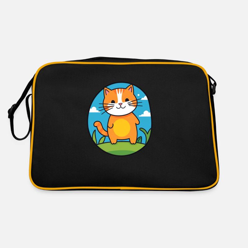 Katze im Comicstil Retro Tasche