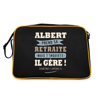 Albert humour retraite cadeau retraité - Sac Retro - noir/or - Dos
