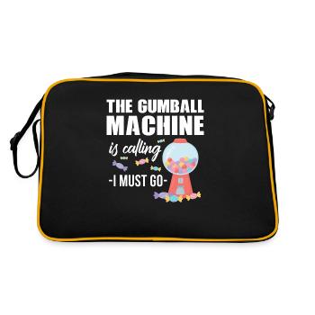The gumball machine is calling I must go Design - Retro Tasche - Schwarz/Gold - Hinten