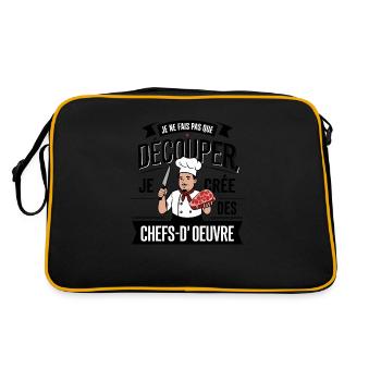 Cadeau boucher humoristique - Sac Retro - noir/or - Dos