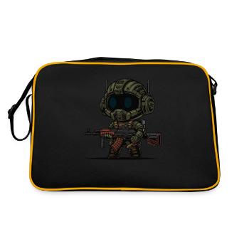 Little Cute Russian Futuristic Soldier - Retro Bag - black/gold - Back