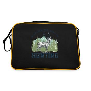 Majestic Deer Hunting Design - Retro Bag - black/gold - Back
