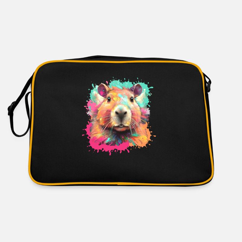 Capybara,illustration,graffiti,coloré, éclaboussures de couleur Sac Retro