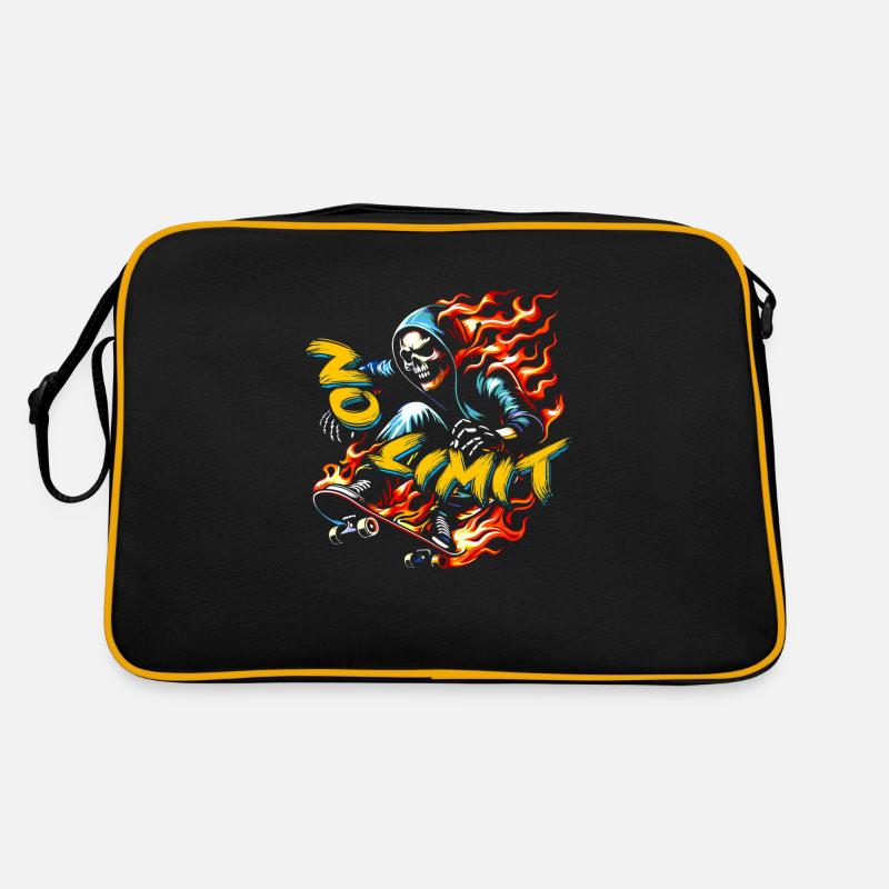 No Limit Skull Skeleton sur skateboard Sac Retro