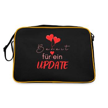Liebe Familie spruch partnerschaft kinder baby - Retro Tasche - Schwarz/Gold - Hinten