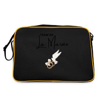 Das Brautteam - Retro Tasche - Schwarz/Gold - Hinten