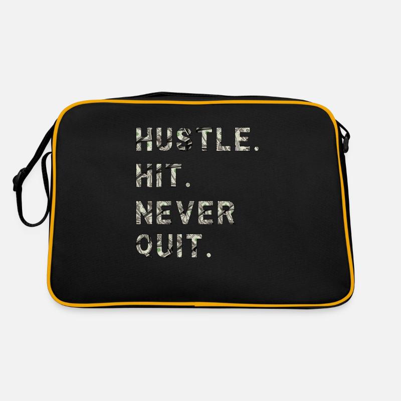 Huste. Hit. Never Quit. Retro Tasche