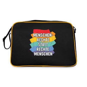 Human rights instead of right-wing people - Retro Bag - black/gold - Back