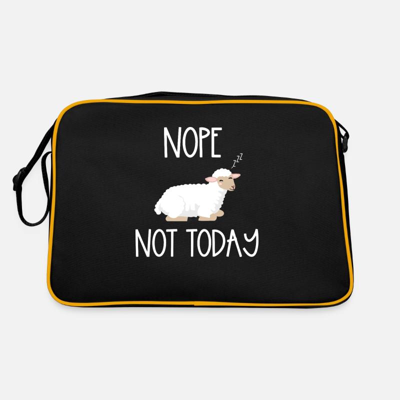 Nope not today sheep - Retro Bag - black/gold