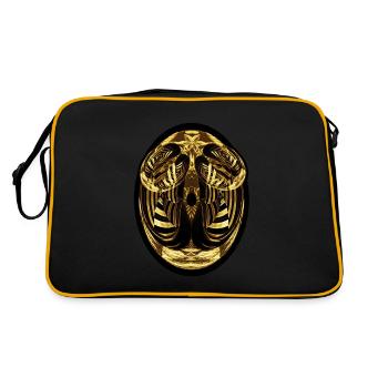 Ovale visage abstrait or et noir - Sac Retro - noir/or - Dos