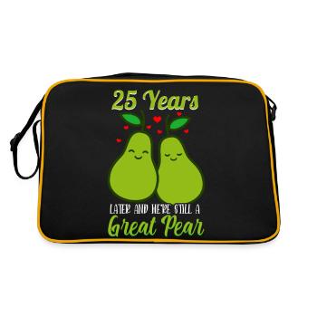 25 Years Married Wedding Couple - Retro Bag - black/gold - Back