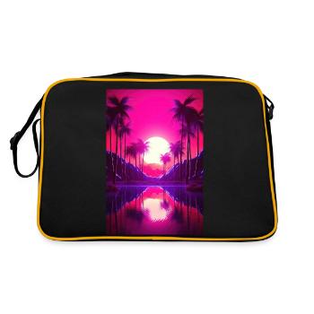 Eine Synthwave Erkundung vom Retrowave Paradies - Retro Tasche - Schwarz/Gold - Hinten