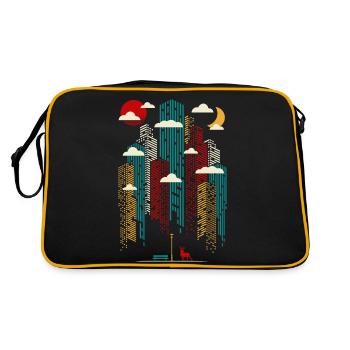 Abstract moderne - Urban modern colorful building - Retro Bag - black/gold - Back
