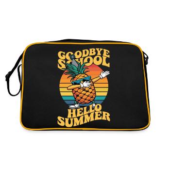 Goodbye School Hello Summer Ananas - Retro Tasche - Schwarz/Gold - Hinten