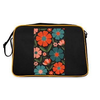 Fleurs de flore bohème - Sac Retro - noir/or - Dos