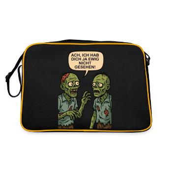 Oh, I haven't seen you for ages (zombies) - Retro Bag - black/gold - Back