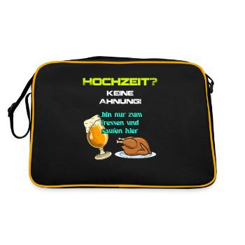 Hochzeit Witziger Spruch für Gäste einer Hochzeit - Retro Tasche - Schwarz/Gold - Hinten