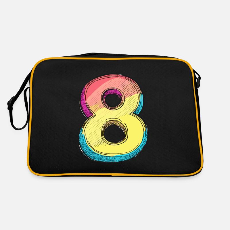 8 Zahl Comic Retro Tasche