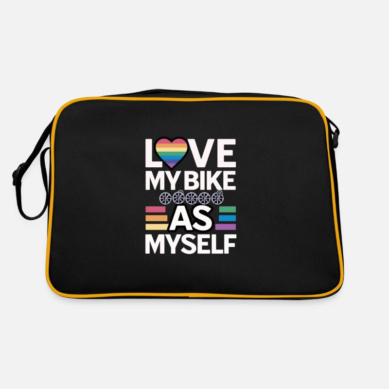 J’aime mon vélo comme moi-même - Sac Retro - noir/or