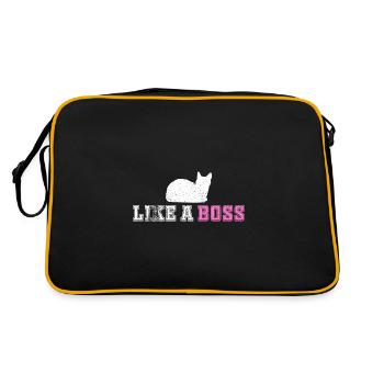 like a boss cat kitty kitty cat - Retro Bag - black/gold - Back