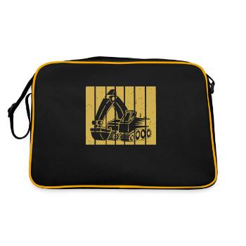 Excavator Driver Gift Retro Sunset - Sac Retro - noir/or - Dos