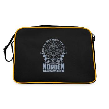 Du kannst mich aus dem Norden holen - Retro Tasche - Schwarz/Gold - Hinten