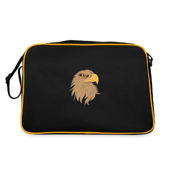 Bird of Prey Head Predator Eagle Falcon Hawk Hawk - Retro Bag - black/gold - Back