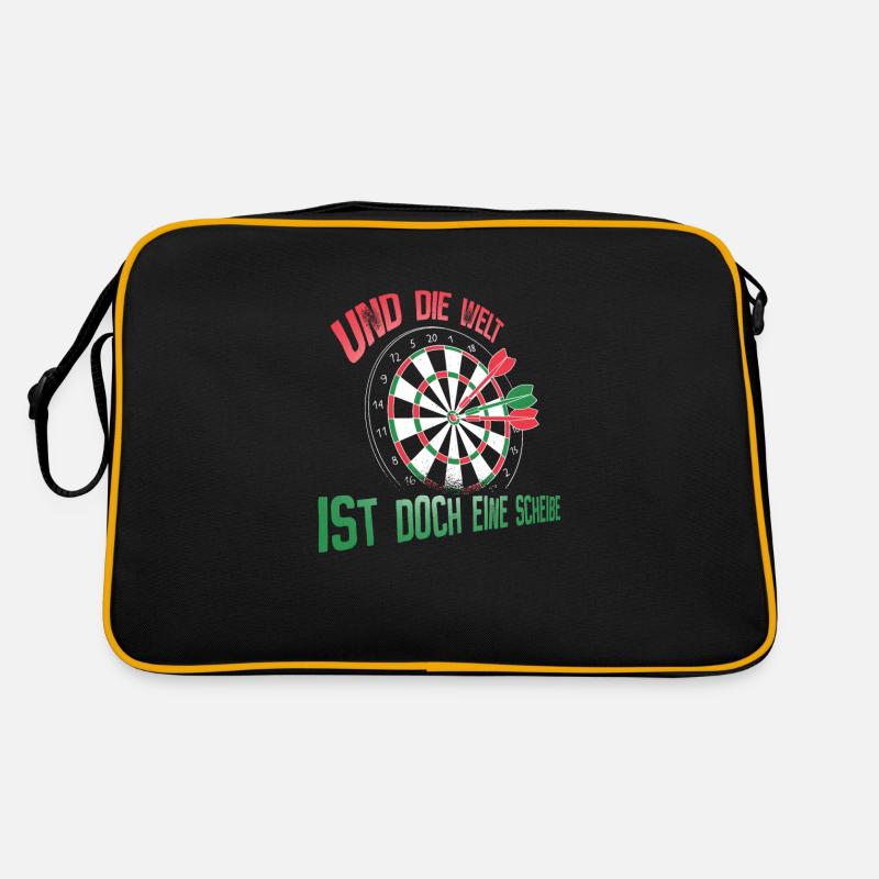 Welt ist doch eine Scheibe – Dartscheibe Retro Tasche