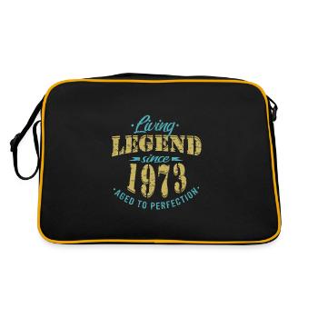 jahrgang 1973 Geburtstag Lebende Legende - Retro Tasche - Schwarz/Gold - Hinten