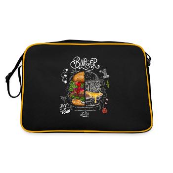 Best Burger Tafel - Rezept - Retro Tasche - Schwarz/Gold - Hinten